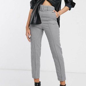 ASOS Belted Slim Gingham Check Pants